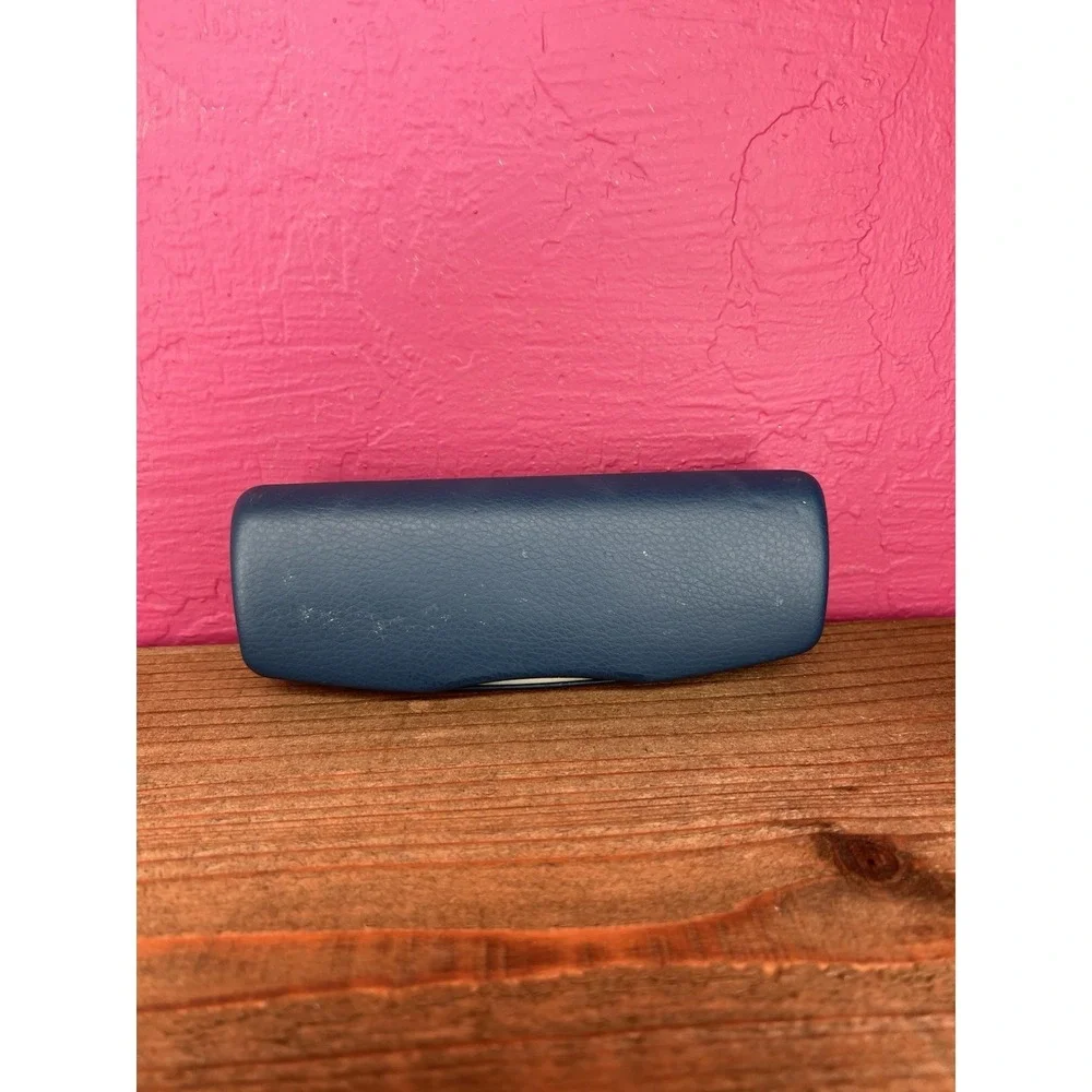 Cole Haan Sunglass Case - Eyeglass Hard Shell Holder - 6.25in - Navy Blue